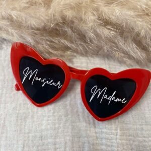 Lunette cœur rouge personnalisée