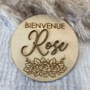 Pancarte bienvenue - annonce naissance bébé - Rose