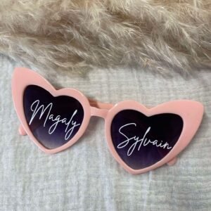 Lunette cœur rose personnalisée