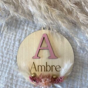 Boule initiale avec fleurs rose et blanc