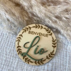 Pancarte bienvenue - annonce naissance bébé - Feuillage