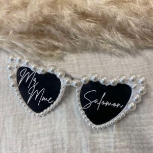 Lunette cœur perles personnalisée