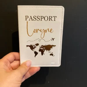 Protège passeport personnalisé blanc