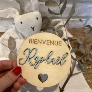 Pancarte bienvenue - annonce naissance bébé - Coeur