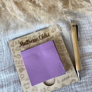 Support post it matières scolaire + stylo